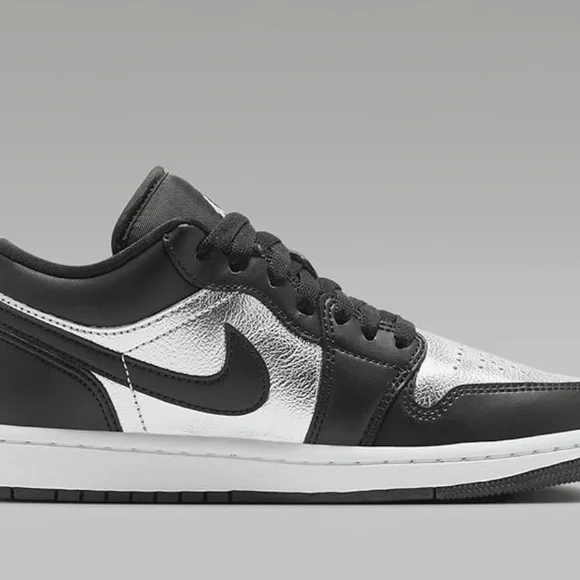 Nike Air Jordan Women’s Black and Silver Sneakers - Picture 5 of 5